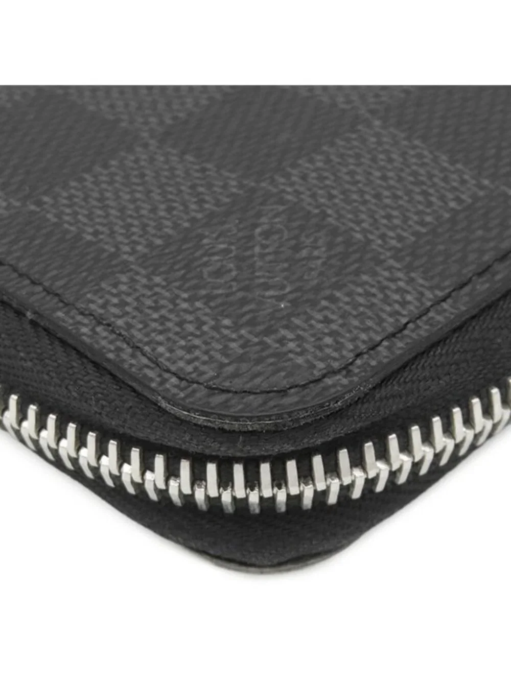 Louis Vuitton Wallet Zippy Vertical Damier Graphite Canvas Silver Zip Around